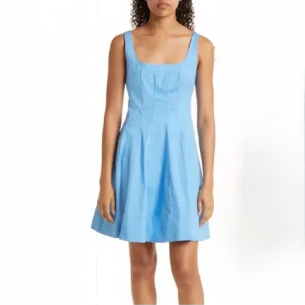 Staud Wells‎ Cotton Stretch Poplin Fit & Flare Dress size 12 women like new